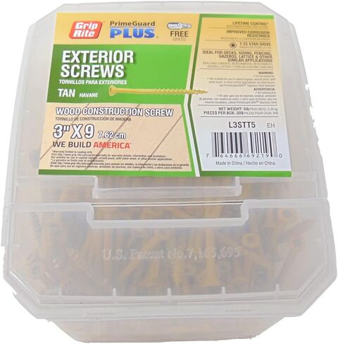 Gripe Rite L3STT5 3-inch by 9 Tan T-25 Star Drive PrimeGuard Plus Wood Construction Screw in Saudi Arabia