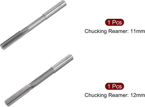 uxcell 11mm and 12mm Chucking Reamer Set, H7 Lathe Machine Reamer 6 Straight Flutes, Round Shank Milling Cutting Tool, for Metal Non-Ferrous Metal Copper 2pcs in Saudi Arabia