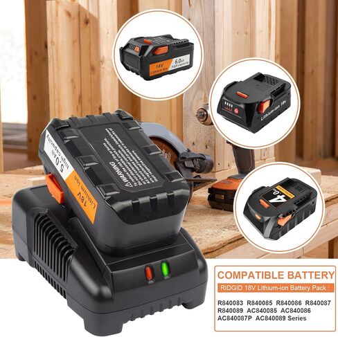 18V R86092 Fast Charger Lithium Battery Charger for RIDGID Tools 18V Battery R840083, R840085, R840086, R840087, AC840085, AC840086, AC840087P AC840089 etc. in Saudi Arabia