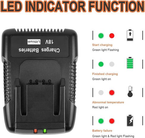 18V R86092 Fast Charger Lithium Battery Charger for RIDGID Tools 18V Battery R840083, R840085, R840086, R840087, AC840085, AC840086, AC840087P AC840089 etc. in Saudi Arabia