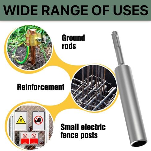 محرك قضيب أرضي Mdkave SDS-Plus لقضبان 5/8 بوصة و3/4 بوصة - متين واحترافي، يناسب Hilti/DeWalt/Bosch/Hitachi/Makita/Milwaukee SDS Plus Hammer Drills in Kuwait