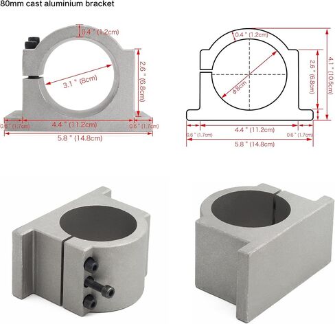 RATTMMOTOR CNC مجموعة محرك المغزل 220 فولت 2.2 كيلو وات محرك المغزل المبرد بالماء ER20 24000 دورة في الدقيقة 400 هرتز + 2.2 كيلو وات VFD 220 فولت عاكس أحادي إلى 3 مراحل + مضخة مياه 80 وات + كوليت ER20 + مشبك تثبيت 80 مم لآلة التوجيه باستخدام الحاسب الآلي in Kuwait
