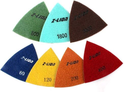Z-Lion Diamond Triangular Sanding Pads 7 Pcs Set for Granite Marble Glass Sanding Polishing in Saudi Arabia