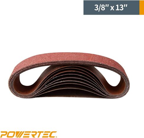 أحزمة صنفرة POWERTEC 110960 مقاس 3 × 21 بوصة | حزام صنفرة من أكسيد الألومنيوم بحبيبات 240 | ورق صنفرة ممتاز لآلة صنفرة الحزام المحمولة - 10 عبوات in Kuwait