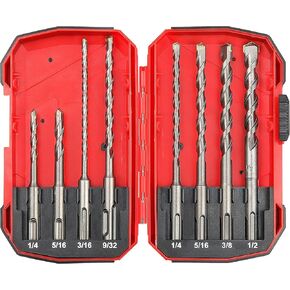 wesleydrill Rotary Hammer Drill Bit Set 8 Pcs SDS-Plus Drill Bits Fit for Fast Drilling in Block, Masonry and Concrete in Kuwait