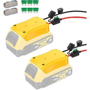 2 Pack Power Wheel Adapter for Dewalt 20V Battery Series with Fuse, Switch & Wire Terminal, 3Pcs 30A Fuse, 12 AWG Wire Battery Converter Connector DIY for RC Toys, Robotics, Truck and Work Lights (2) in Kuwait