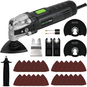 مجموعة أدوات GALAX PRO 3.5A 6 متعددة السرعات المتأرجحة مع تغيير نظام المشبك السريع و30 قطعة من الملحقات، زاوية التأرجح: 4 درجات للقطع والصنفرة والطحن