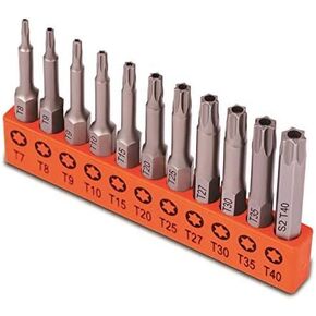 HORUSDY 11-Piece Tamper Resistant Star Bits, S2 Steel, T7 - T40 Security Torx Bit Set