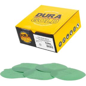 Dura-Gold - ظهر غشاء ممتاز - طبقة خضراء 3000 حبيبة 5 بوصة - أقراص صنفرة ذاتية اللصق PSA لساندرات DA - صندوق من 50 قرص صنفرة للطلاء النهائي للسيارات وأعمال النجارة in Kuwait
