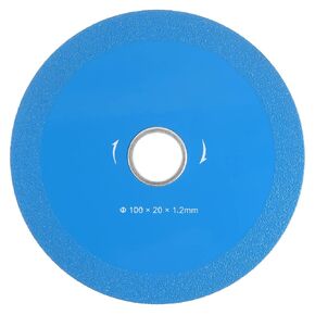 HARFINGTON Glass Cutting Disc 4-inch Diamond Saw Blade Cutting Disc 100x20x2.2mm 80-Girt Tiles Cutting Wheel for Angle Grinder Smooth Cutting Grinding of Glass Crystal Ceramic, Blue