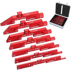 KAGYIFLY Router Table Setup Bars, 7pcs Aluminum Precision Setup Blocks Height Gauge Set for Router Table Saw Accessories and Angle Woodworking Set Up(Each Block has Different Thickness) in Saudi Arabia
