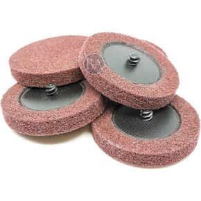 Benchmark Abrasives 3" Quick Change A/O Non-Woven Surface Preparation Wheels for Sanding Polishing Paint Removal with Male R-Type Backing, Use with Die Grinder (5 Pack) - (Maroon - Fine)