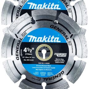 عبوة من قطعتين من ماكيتا - شفرات ماسية مقسمة مقاس 4.5 بوصة لمطاحن ومناشير دائرية مقاس 4.5 بوصة - قطع طويل الأمد للخرسانة والبناء والطوب - 5/8 بوصة، 20 مم و7/8 بوصة in Kuwait