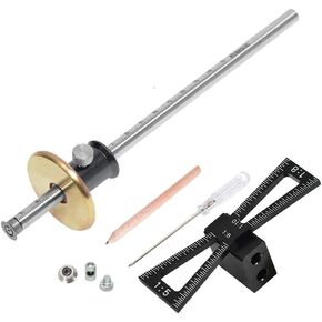 Dovetail Jig Wheel Marking Gauge Tool Set, 1 Bearing Wheel Cutter for Soft Wood, 1 Locked Wheel Cutter for Hardwood,1 Screwdriver,1 Woodworking Pencil,Inch & MM Scale Imperial Ruler. (Grey) in Saudi Arabia