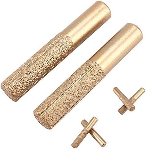 2Pcs 1/4'' Shank Straight Brazed Diamond Profile Wheel Router Bit for Marble Granite Stone Hells Tile Edge Electric Router Profiling Cutting (2Pcs 1/4'' Shank) in Saudi Arabia