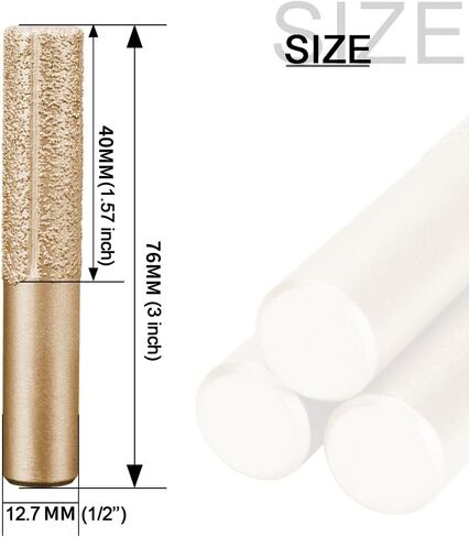 2Pcs 1/4'' Shank Straight Brazed Diamond Profile Wheel Router Bit for Marble Granite Stone Hells Tile Edge Electric Router Profiling Cutting (2Pcs 1/4'' Shank) in Saudi Arabia