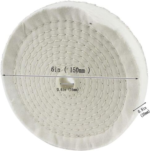 6" x 1" Spiral Sewn Rigid Sisal Buffing Wheel, 5/8" Arbor Hole | for Bench Grinder, Die Grinder in Saudi Arabia