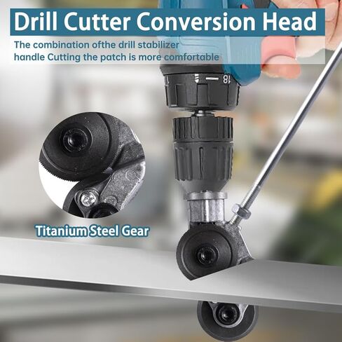 Electric Drill Plate Cutter Sheet Metal Cutter - Aohcae Electric Drill Shears Attachment Cutter Nibbler Double Headed Drill Plate Cutter Attachment for Cutting Metal Plates Hard Materials in Saudi Arabia