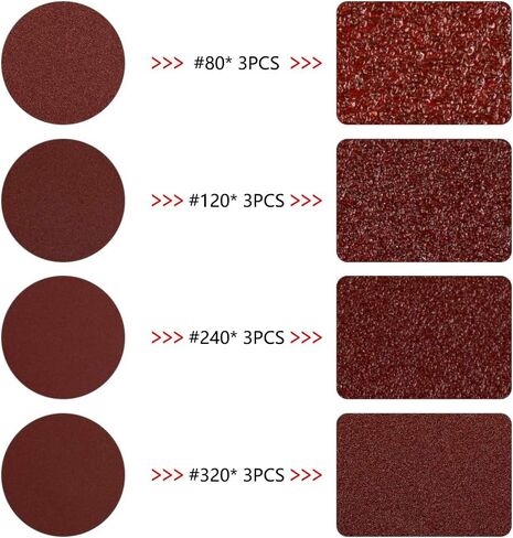 SPTA Mini Air Angle Sander Grinder Air Random Palm Sander Air Orbital Sander with M6 Backing Plate Car Polisher Sets with 36Pcs Mix Grit 80mm, 50mm, 25mm Sanding Disc Sanding Pads in Kuwait