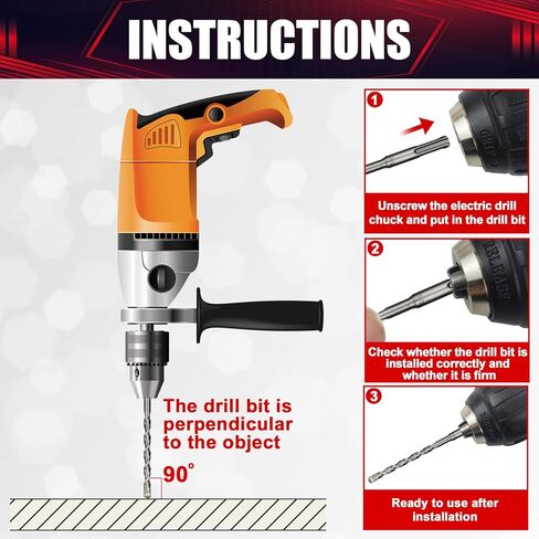 wesleydrill Rotary Hammer Drill Bit Set 8 Pcs SDS-Plus Drill Bits Fit for Fast Drilling in Block, Masonry and Concrete in Kuwait