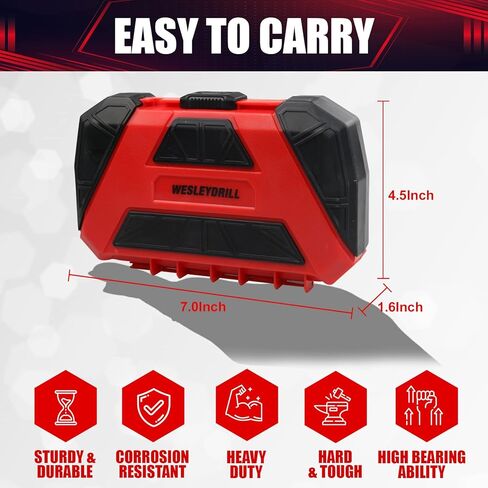 wesleydrill Rotary Hammer Drill Bit Set 8 Pcs SDS-Plus Drill Bits Fit for Fast Drilling in Block, Masonry and Concrete in Kuwait