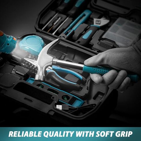 مجموعة ادوات مفك براغي لاسلكية 124 قطعة 4 فولت من اليابو، اعدادات عزم دوران 6+1، 3 اوضاع قابلة للتعديل، مفك براغي كهربائي 4 نيوتن متر، عمود مرن، مجموعة ادوات يدوية للمنزل مع صندوق تخزين in Kuwait