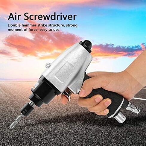Pneumatic Air Screwdriver Tool, 1/4" Air Screw Driver Gun Impact Screwdriver Tool, 8000rpm Air Screwdriver Reversible Type Industry Professional Screw Driver, for Containers, Electrical Appliances in Saudi Arabia