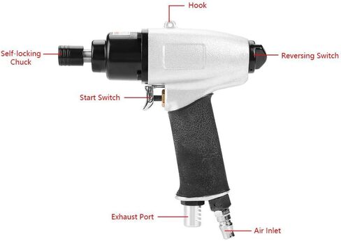 Pneumatic Air Screwdriver Tool, 1/4" Air Screw Driver Gun Impact Screwdriver Tool, 8000rpm Air Screwdriver Reversible Type Industry Professional Screw Driver, for Containers, Electrical Appliances in Saudi Arabia