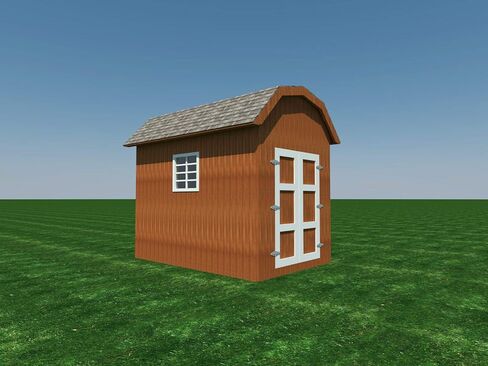 أي. خطط سقيفة التخزين DIY خطة بناء منزل المرافق في الفناء الخلفي سقف Gambrel 8 × 12 بوصة in Kuwait