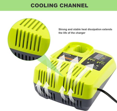 شاحن ذكي P117 سريع (متعدد الكيمياء) لـ Ryobi 12V-18V ONE+ NiCd/NiMh/ليثيوم شاحن بطارية مناسب P100 P101 P102 P103 P105 P107 P108 P122 P189 P191 P197 P200 in Saudi Arabia