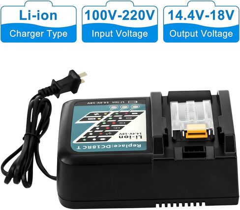 Replacement for Fast Charger DC18RC DC18RA Compatible with Makita 18V Battery BL1815 BL1830 BL1850 BL1860 BL1430 BL1450 Compatible with Makita 14.4/18V Lithium Battery in Saudi Arabia