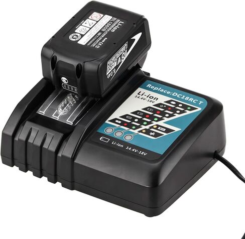 Replacement for Fast Charger DC18RC DC18RA Compatible with Makita 18V Battery BL1815 BL1830 BL1850 BL1860 BL1430 BL1450 Compatible with Makita 14.4/18V Lithium Battery in Saudi Arabia