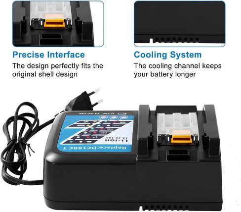 Replacement for Fast Charger DC18RC DC18RA Compatible with Makita 18V Battery BL1815 BL1830 BL1850 BL1860 BL1430 BL1450 Compatible with Makita 14.4/18V Lithium Battery in Saudi Arabia
