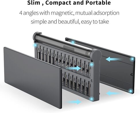 باورجينت مفك براغي كهربائي صغير، مجموعة مفكات براغي كهربائية لاسلكية صغيرة محمولة مع 55 لقمة دقيقة وضوء LED وسجادة مغناطيسية، اداة اصلاح عملية للجوال والساعة والكاميرا واللابتوب in Kuwait