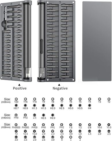 باورجينت مفك براغي كهربائي صغير، مجموعة مفكات براغي كهربائية لاسلكية صغيرة محمولة مع 55 لقمة دقيقة وضوء LED وسجادة مغناطيسية، اداة اصلاح عملية للجوال والساعة والكاميرا واللابتوب in Kuwait