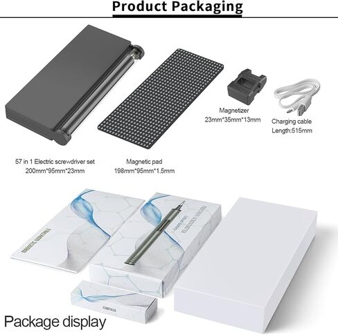 باورجينت مفك براغي كهربائي صغير، مجموعة مفكات براغي كهربائية لاسلكية صغيرة محمولة مع 55 لقمة دقيقة وضوء LED وسجادة مغناطيسية، اداة اصلاح عملية للجوال والساعة والكاميرا واللابتوب in Kuwait