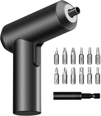 Xiaomi Mi Cordless Screwdriver 3.6V, 2000mAh Rechargable Battery. Patented One-piece body with USB-C charging port. High 5-N.m Torque Cordless Portable Screwdriver with 12 pieces of S2 Steel Bits in Saudi Arabia