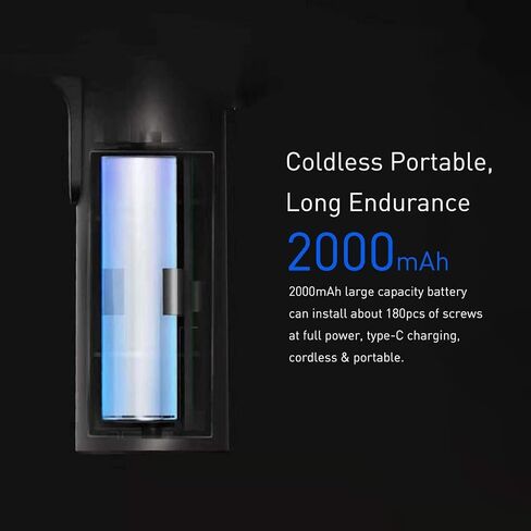 Xiaomi Mi Cordless Screwdriver 3.6V, 2000mAh Rechargable Battery. Patented One-piece body with USB-C charging port. High 5-N.m Torque Cordless Portable Screwdriver with 12 pieces of S2 Steel Bits in Saudi Arabia
