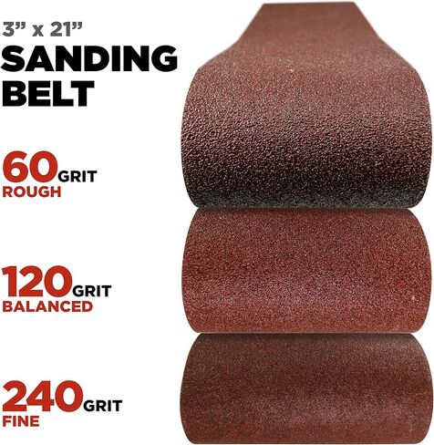 Makita 15 Piece - 3" Multi-Grit Sanding Belt Set For 3"x21" Belt Sanders – Complete Sanding Set For Wood & Metal - 60-240 Grits in Saudi Arabia