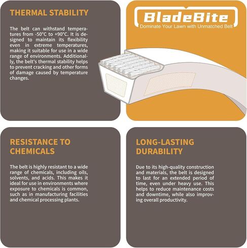 BladeBite Deck Belt 592951801 / Kevlar Cord / 1/2" x 152" - Compatible with Husqvarna Z254F with 54" Decks in Saudi Arabia