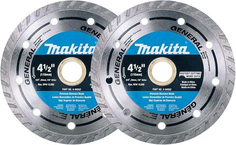 ماكيتا 2 عبوة - شفرات ماسية تيربو 4.5 بوصة للمطاحن والمناشير الدائرية - قطع فائق السرعة للخرسانة والبناء والطوب - 5/8 بوصة، 20 مم و7/8 بوصة in Kuwait