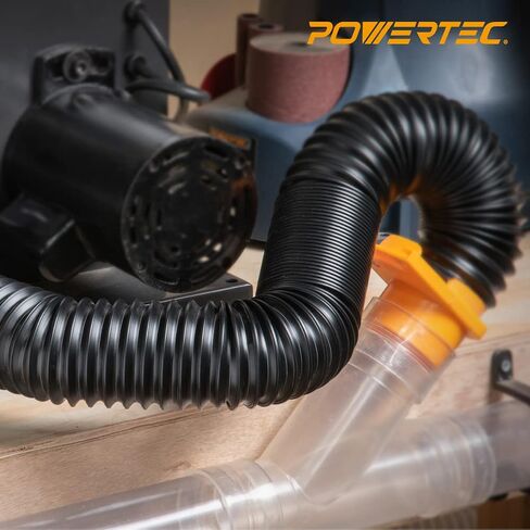 POWERTEC 2 1/2'' x 36'' Dust Collection Hose, Flexible 2.5 Inch Dust Collector Hose for Table Saw, Drill Press, Woodworking and Wood Shop Dust Collection System (70198V) in Saudi Arabia