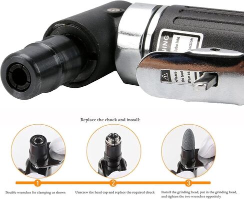 Air Die Grinder with 1/4"(6MM) and 1/8"(3MM) Collets, Pneumatic Die Grinder Kit, 22000 RPM in Saudi Arabia