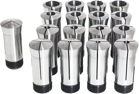 mitoharet 17-Pack Precision 5C Collet Set, 1/8 to 1-1/8in Mill Chuck Holder Replacement for for Automatic Lathes CNC Lathes in Saudi Arabia