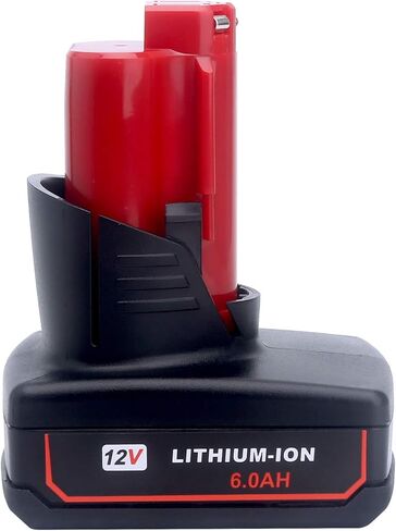 ELEFLY 2 Pack M-12 6.0Ah بديل لبطارية ليثيوم Milwaukee M-12 12V 48-11-2460 48-11-2411 48-11-2401 48-11-2402 48-11-2440، متوافق مع Milwaukee 12-Volt M -12 أداة لاسلكية in Kuwait