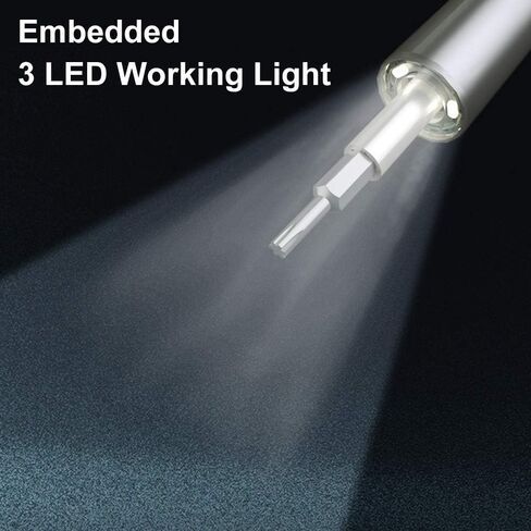 28 في 1 مفك براغي لاسلكي بعزم، طقم إصلاح إلكتروني قابل لإعادة الشحن مع 24 قطعة لمفك البراغي القياسية، ضوء ليد، مغناطيس للهواتف والكاميرا والساعات والألعاب والإصلاح السريع لجهاز الكمبيوتر. in Kuwait