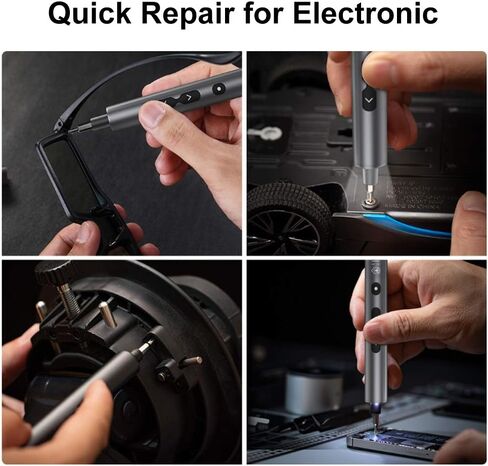 28 في 1 مفك براغي لاسلكي بعزم، طقم إصلاح إلكتروني قابل لإعادة الشحن مع 24 قطعة لمفك البراغي القياسية، ضوء ليد، مغناطيس للهواتف والكاميرا والساعات والألعاب والإصلاح السريع لجهاز الكمبيوتر. in Kuwait