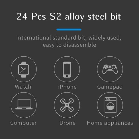 28 في 1 مفك براغي لاسلكي بعزم، طقم إصلاح إلكتروني قابل لإعادة الشحن مع 24 قطعة لمفك البراغي القياسية، ضوء ليد، مغناطيس للهواتف والكاميرا والساعات والألعاب والإصلاح السريع لجهاز الكمبيوتر. in Kuwait