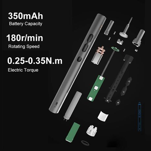 28 في 1 مفك براغي لاسلكي بعزم، طقم إصلاح إلكتروني قابل لإعادة الشحن مع 24 قطعة لمفك البراغي القياسية، ضوء ليد، مغناطيس للهواتف والكاميرا والساعات والألعاب والإصلاح السريع لجهاز الكمبيوتر. in Kuwait