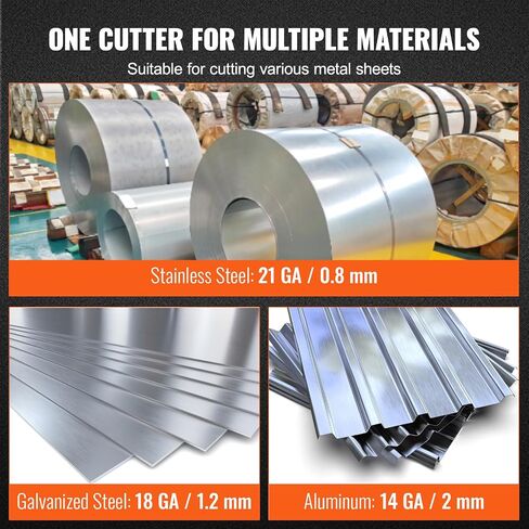VEVOR Metal Cutter Drill Attachment, Metal Shears Attachment with 360 Degree Pivoting Head, Cutting Max. 21 GA Stainless Steel 14 GA Aluminum Metal Sheets and 18 GA Galvanized Steel in Saudi Arabia